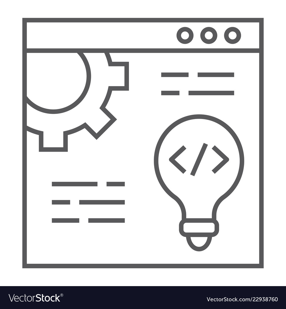 Web development thin line icon website