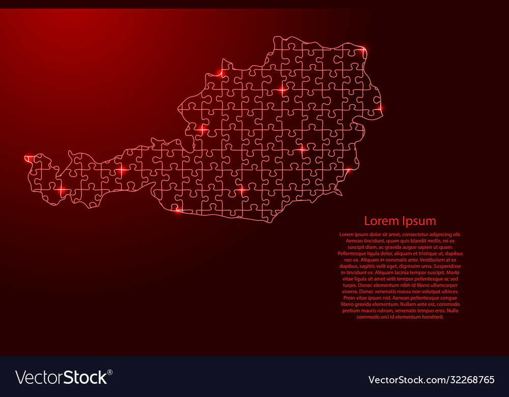 Austria map from red pattern composed vector image Austria map from red pattern composed