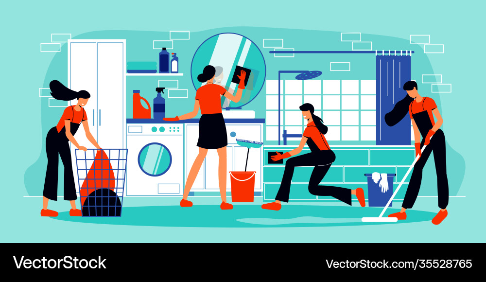Cleaning service flat Royalty Free Vector Image