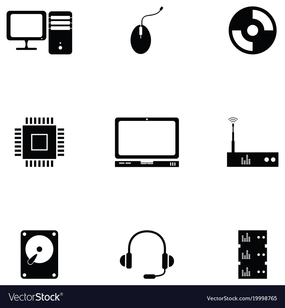 Computer hardware icon set