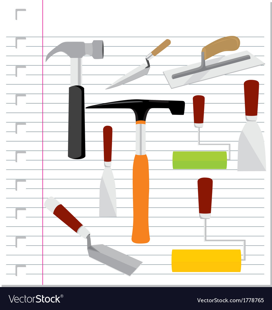 Construction Tools on Paper Background