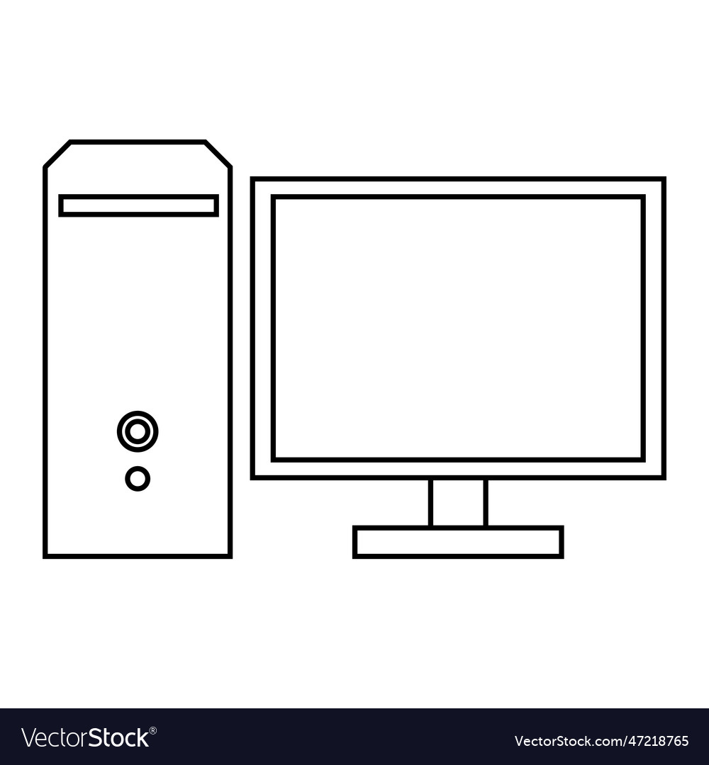 Dekstop computer screen icon Vector Image Dekstop computer screen icon
