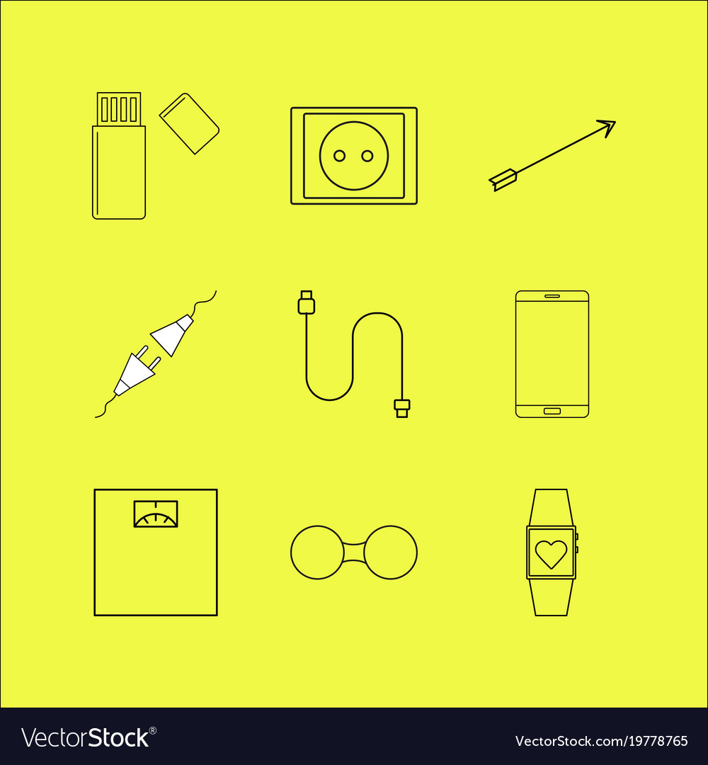 Devices linear icon set simple outline icons