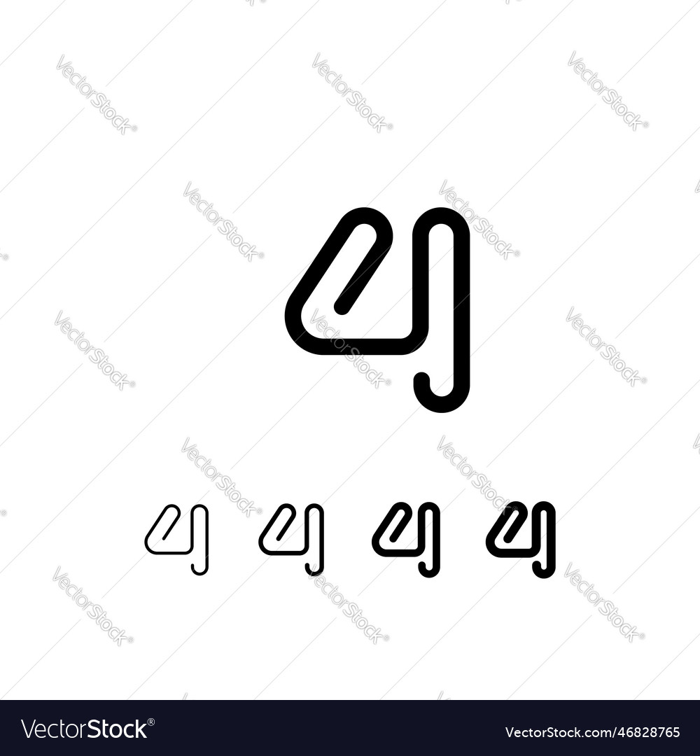 Digital tech font rounded wire alphabet number 4 Vector Image Digital tech font rounded wire alphabet number 4