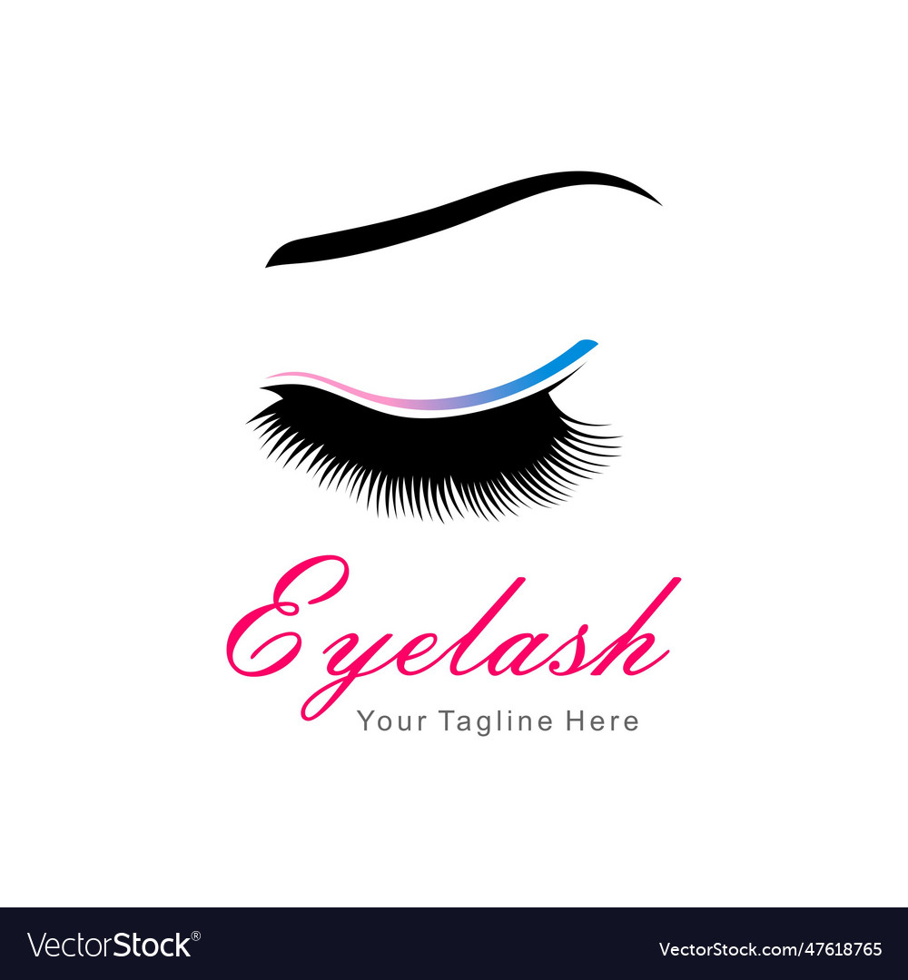 Eyelash flat style logo