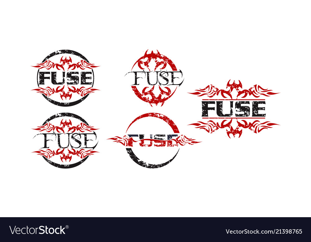 Fuse logo template set Royalty Free Vector Image