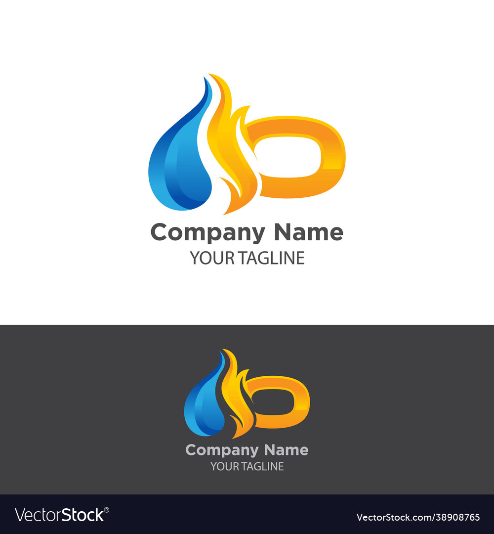 Gas logo design flame on white