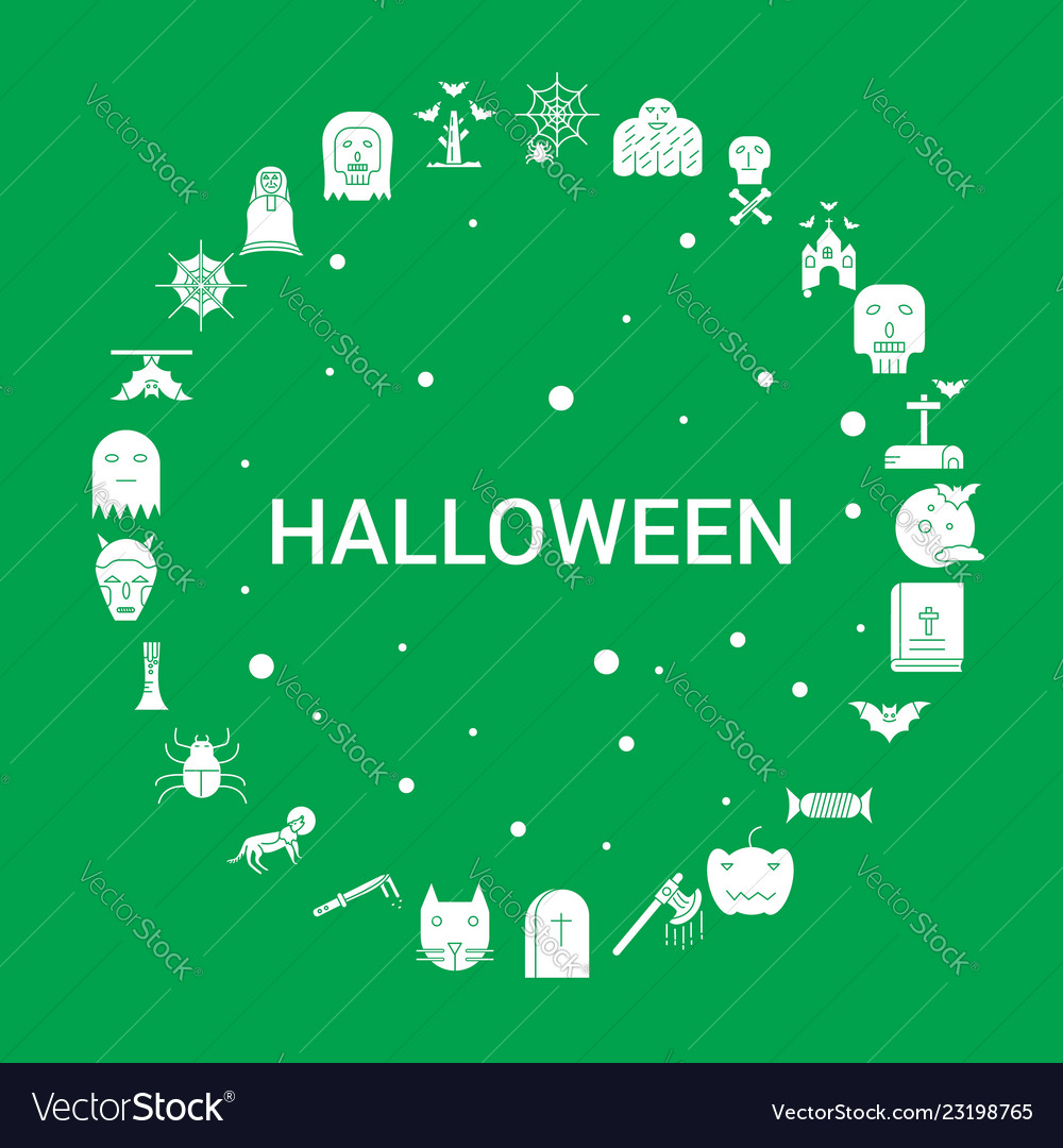 Halloween icon set infographic template