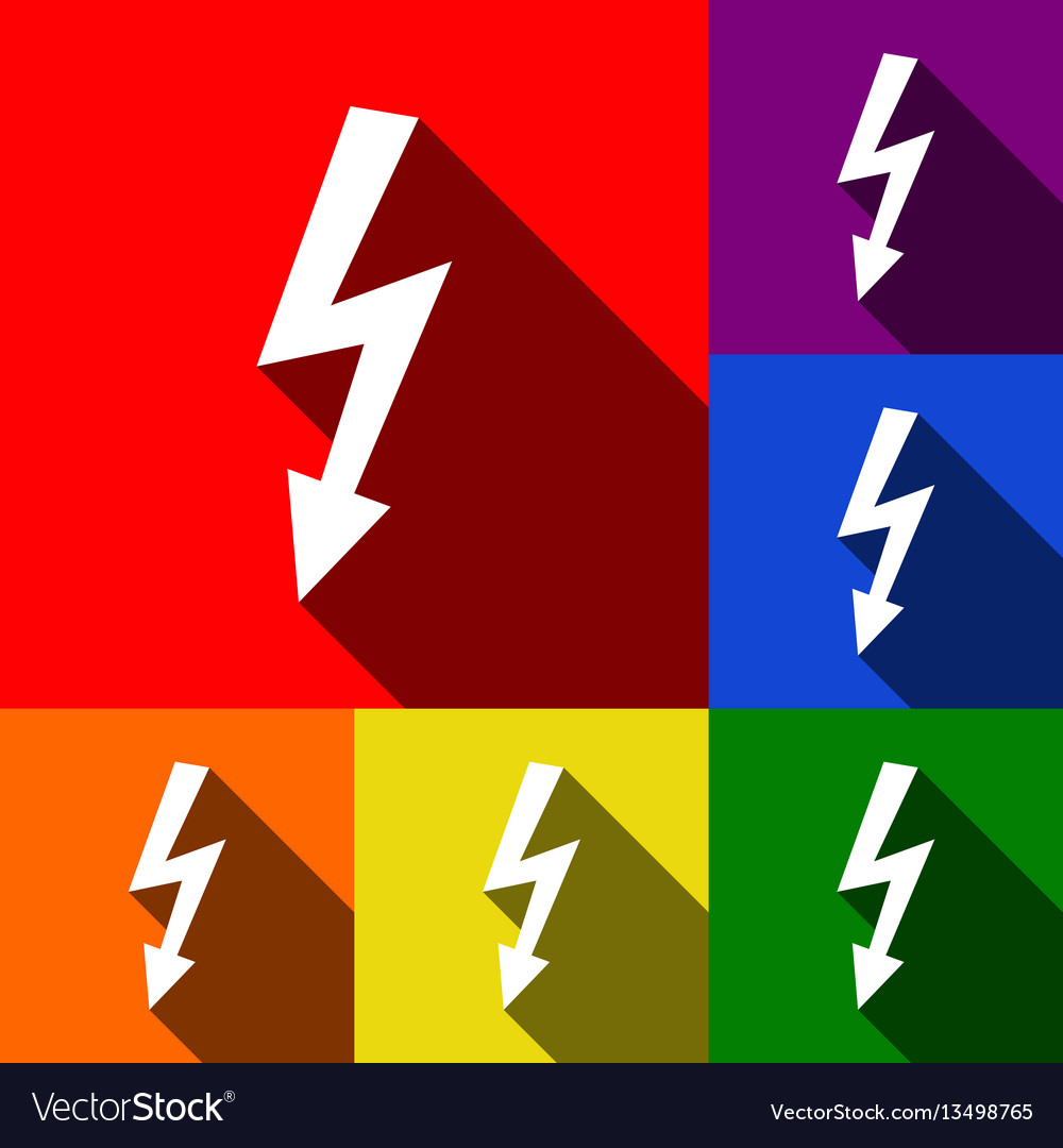 High voltage danger sign set of icons