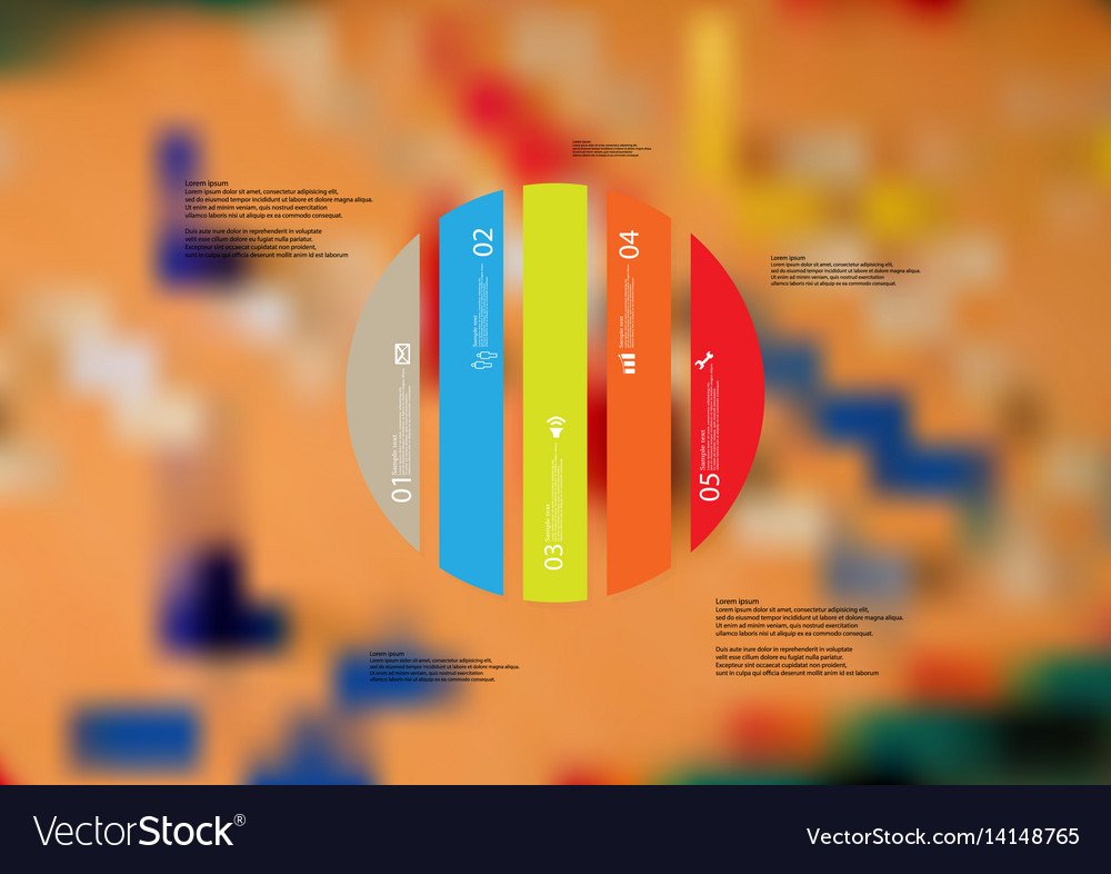 Infographic template with circle vertically