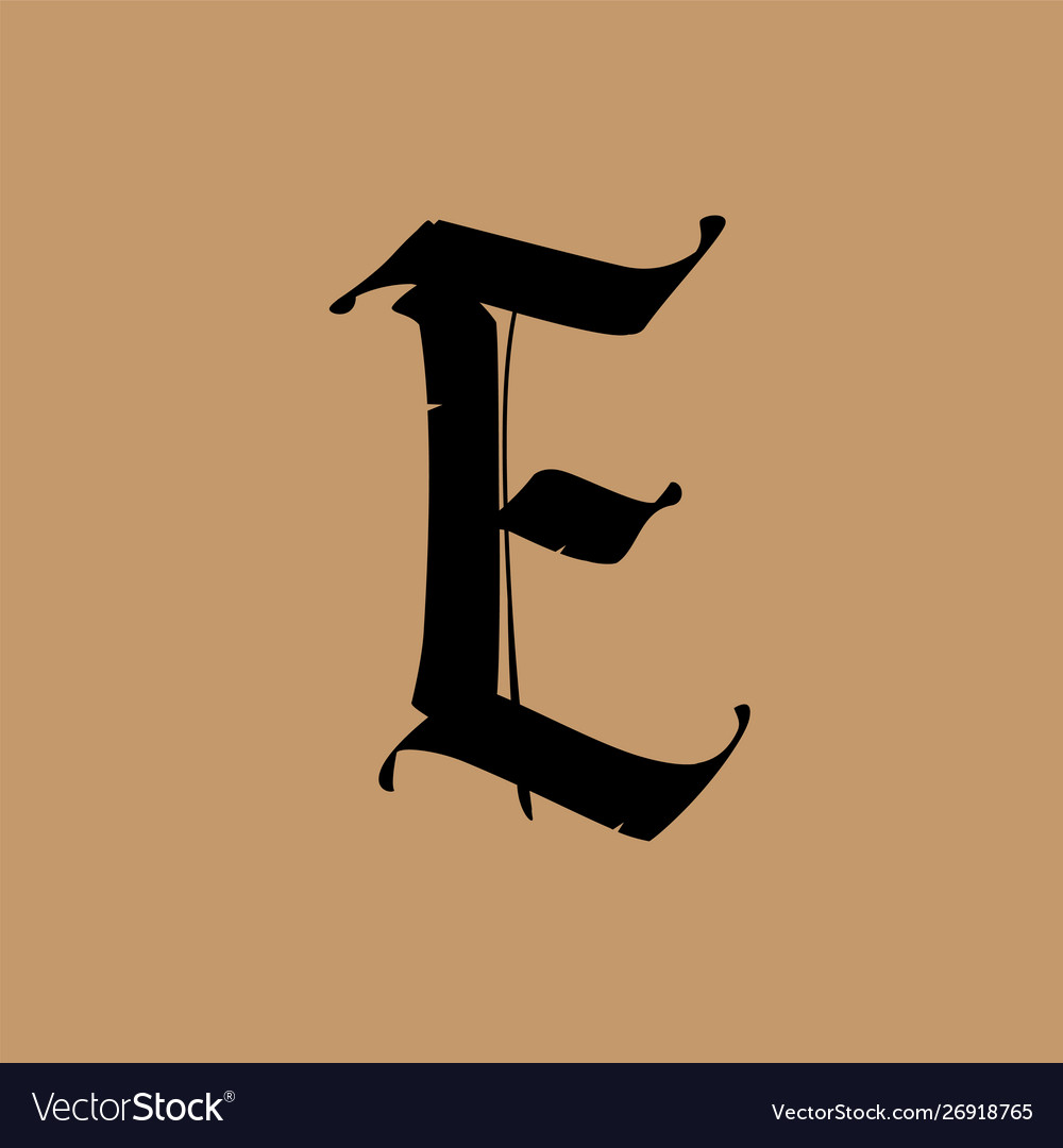 esthetisch verkorten Compatibel met Letter e in gothic style alphabet the symbol Vector Image