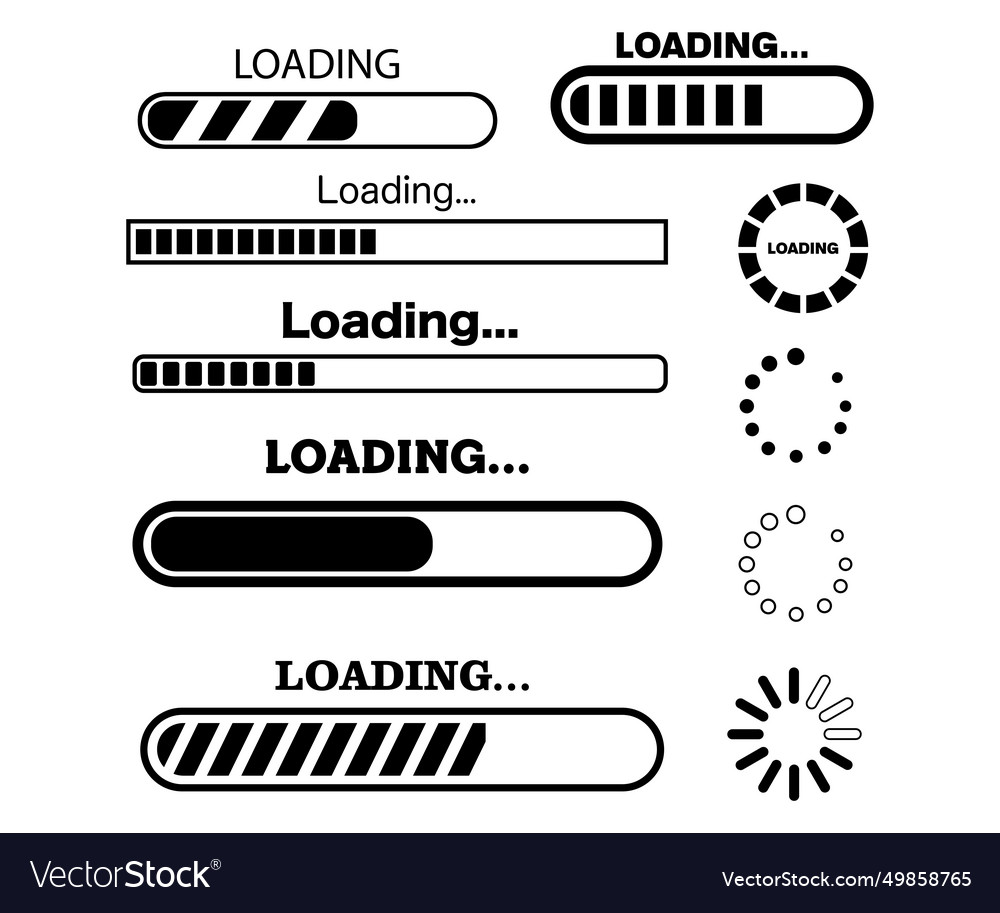 Statusleiste Symbole web ui schwarz und weiß Vector Image Statusleiste Symbole web ui schwarz und weiß