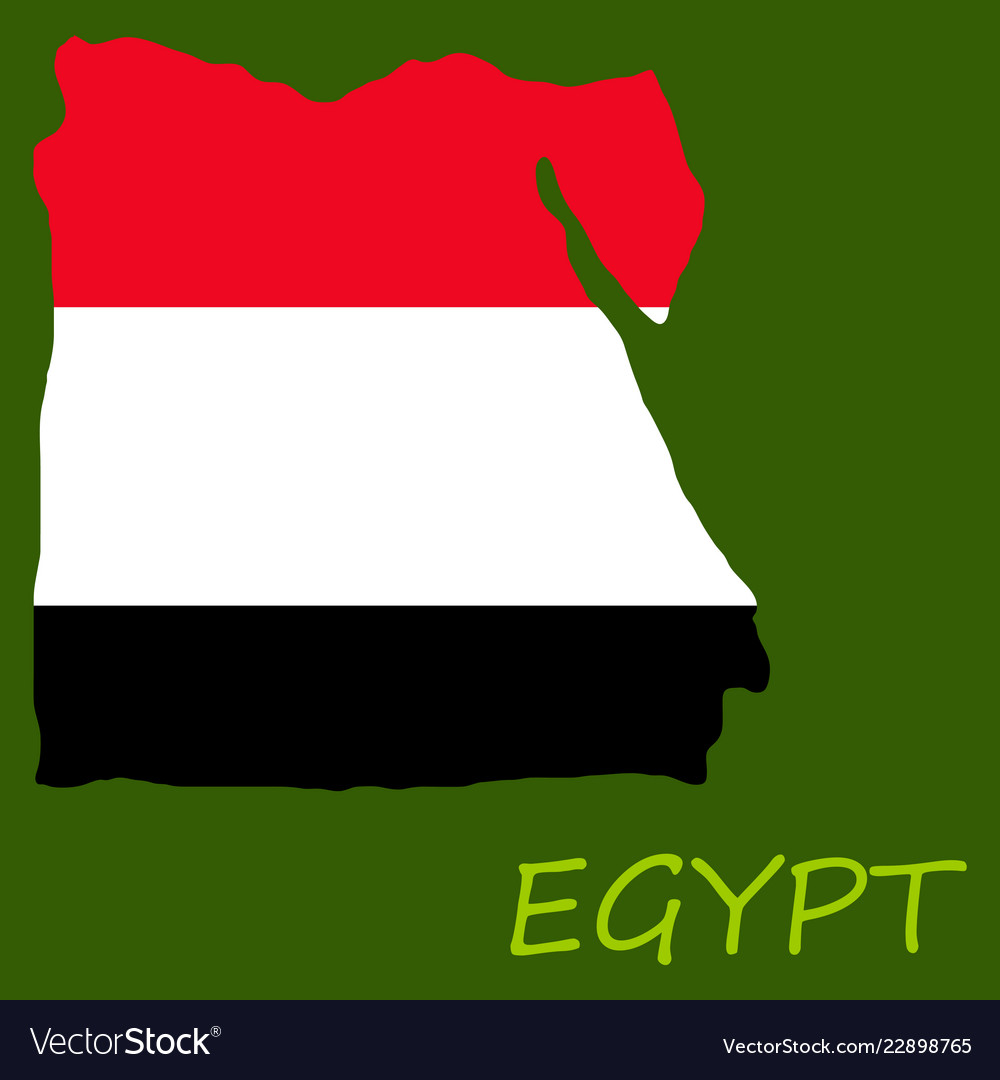 Karte von Ägypten mit einer offiziellen Flagge auf weiß