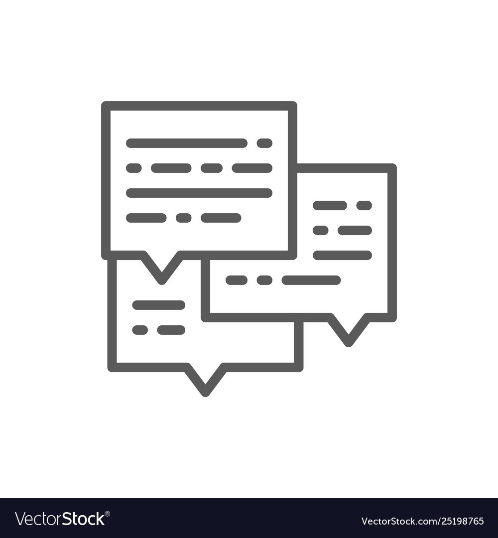 Message business conversation email line icon vector image Message business conversation email line icon