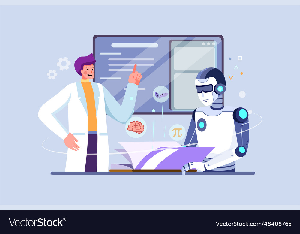 Robotics learning concept Royalty Free Vector Image
