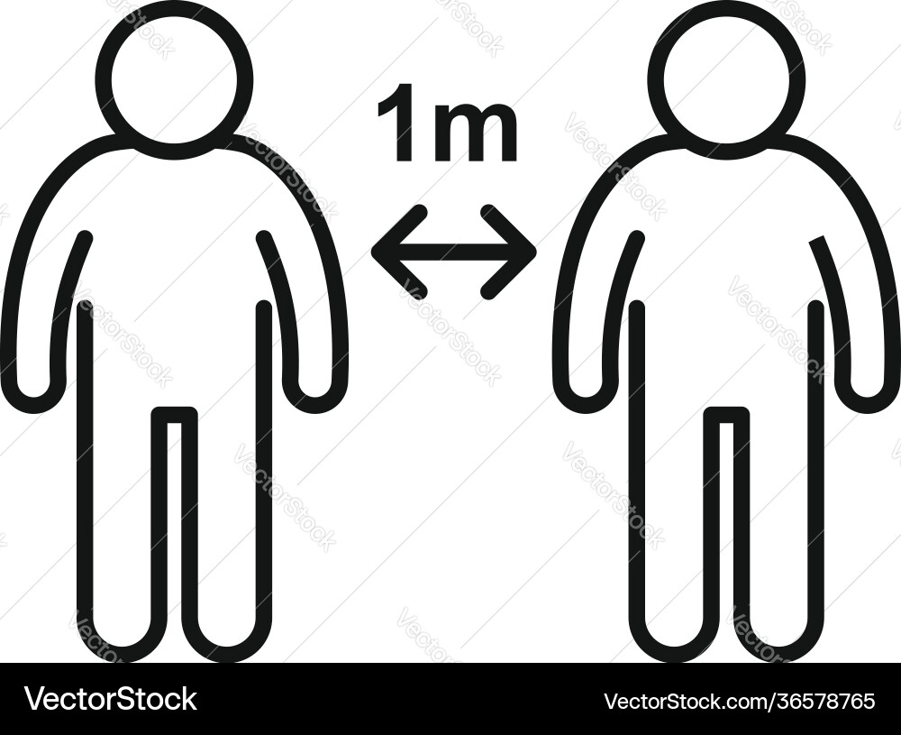 Secured coronavirus distance icon outline style Vector Image