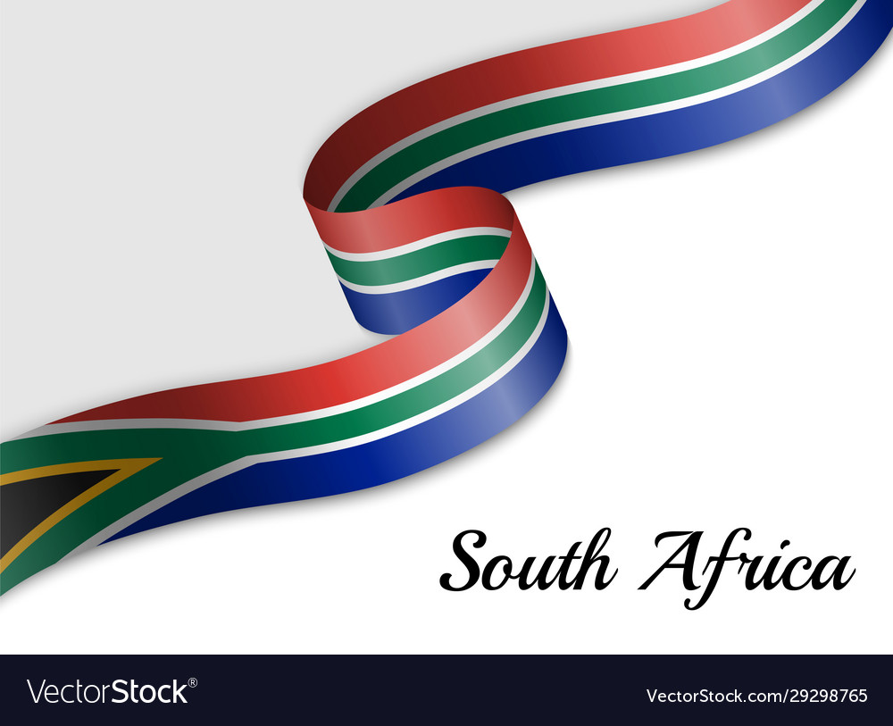 South Africa Flag Ribbon Banner
