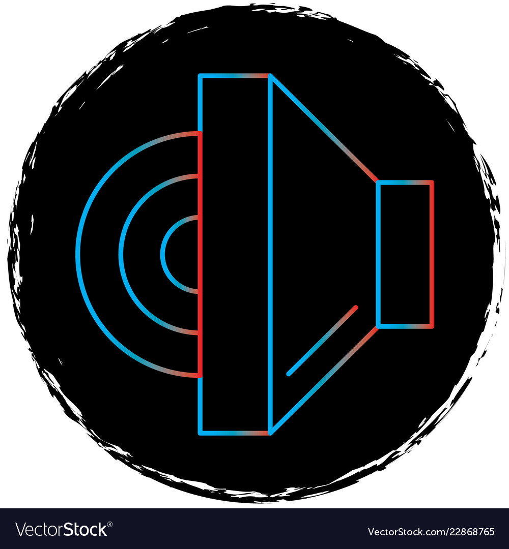 Speaker icon in creative design with elements
