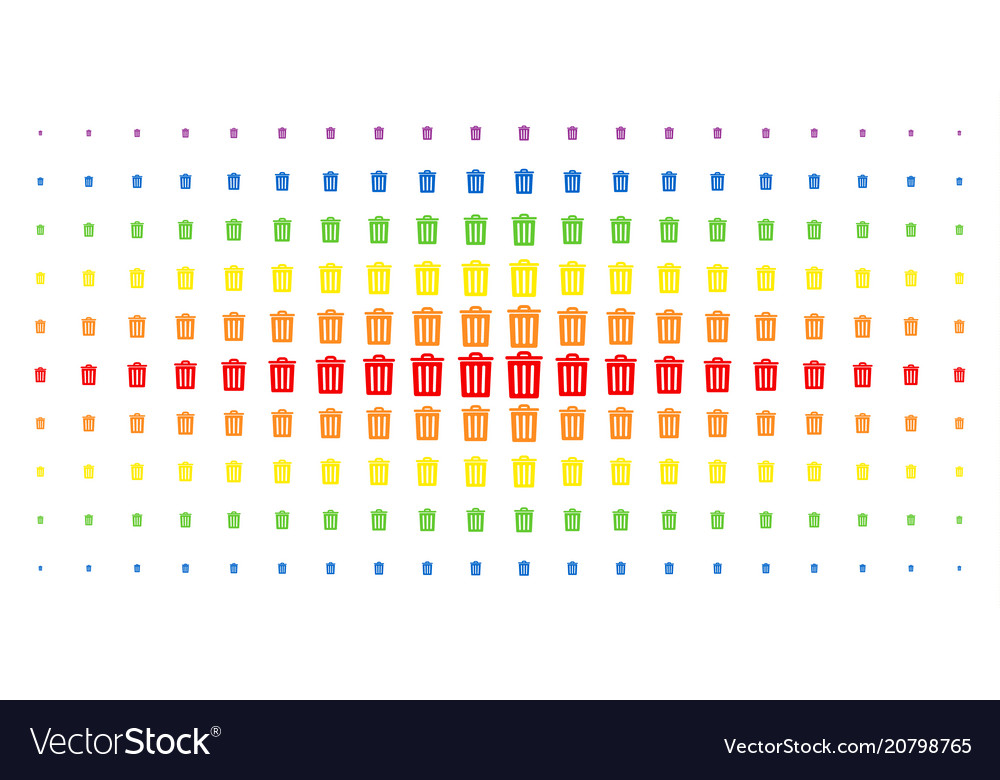 Trash bin spectrum halftone pattern vector image Trash bin spectrum halftone pattern