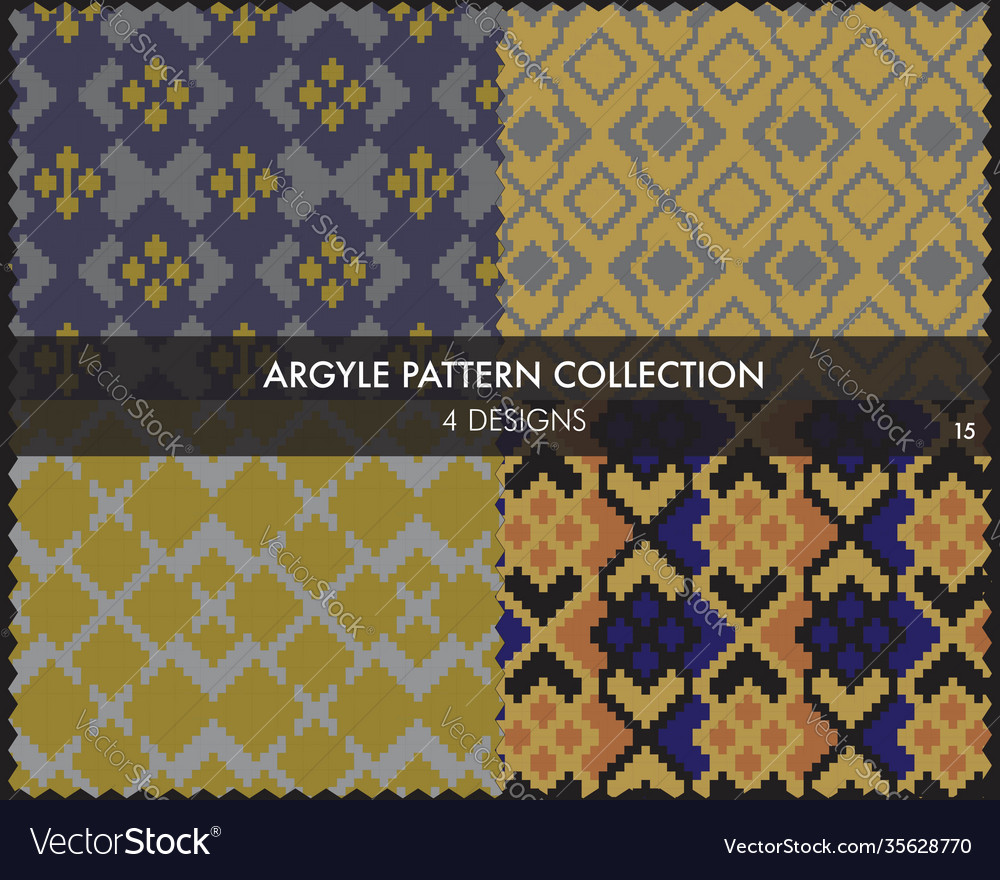 Argyle seamless pattern collection Vector Image Argyle seamless pattern collection