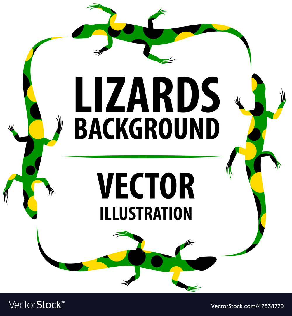 Background with lizards vector image Background with lizards