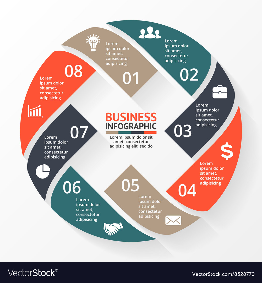 Circle arrows x infographic diagram graph Vector Image