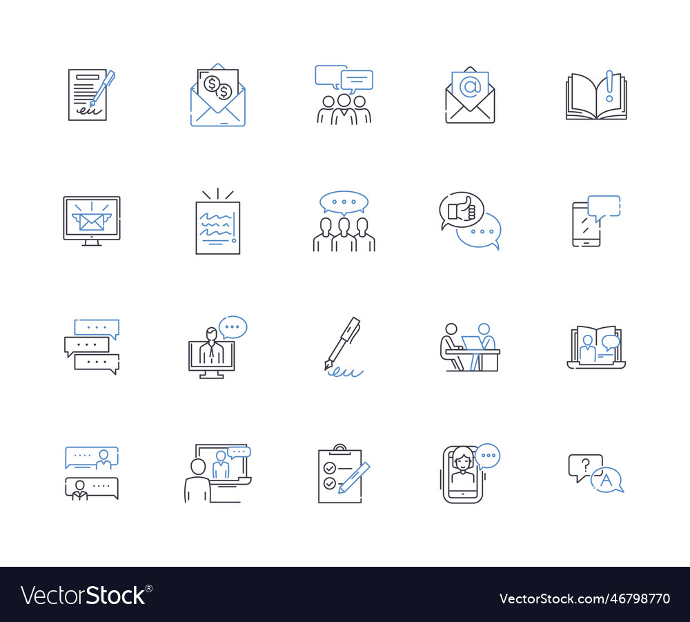Conversing line icons collection dialogue