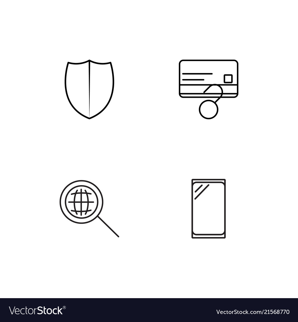Cyber security linear icons set simple outline