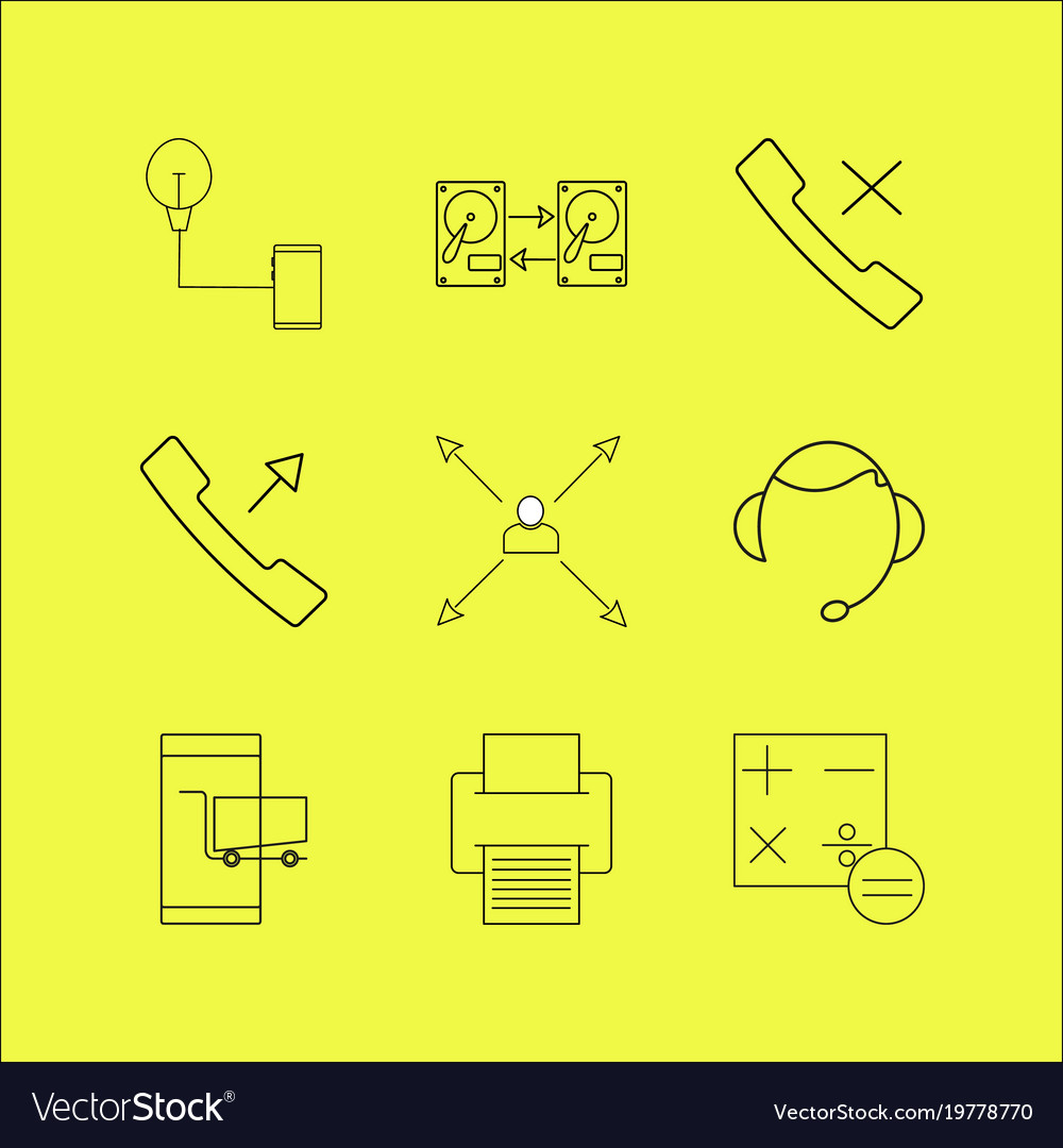Devices linear icon set simple outline icons
