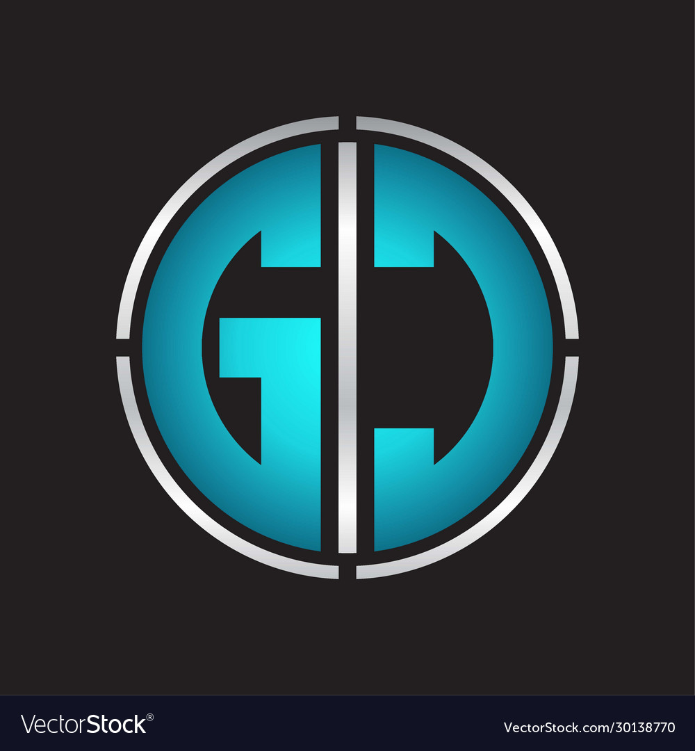 Gc logo initial with circle line cut design Vector Image Gc logo initial with circle line cut design