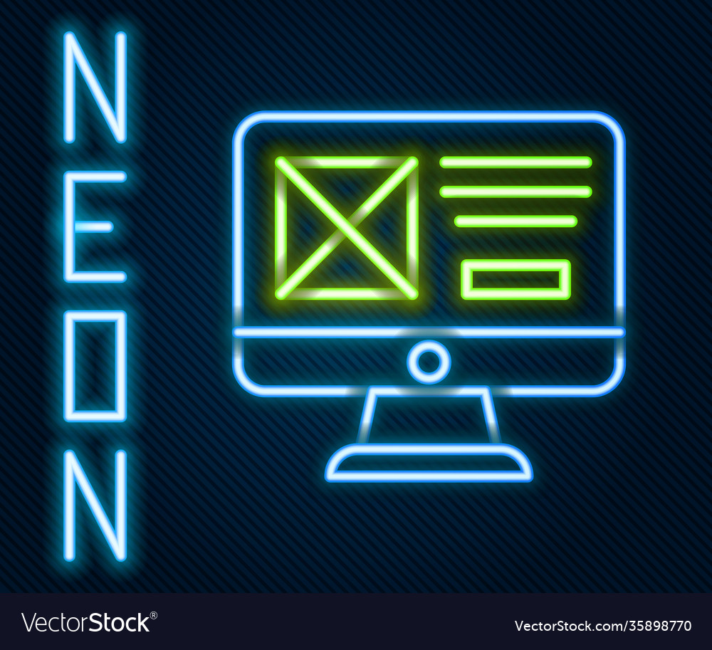 Glowing neon line ui or ux design icon isolated vector image Glowing neon line ui or ux design icon isolated