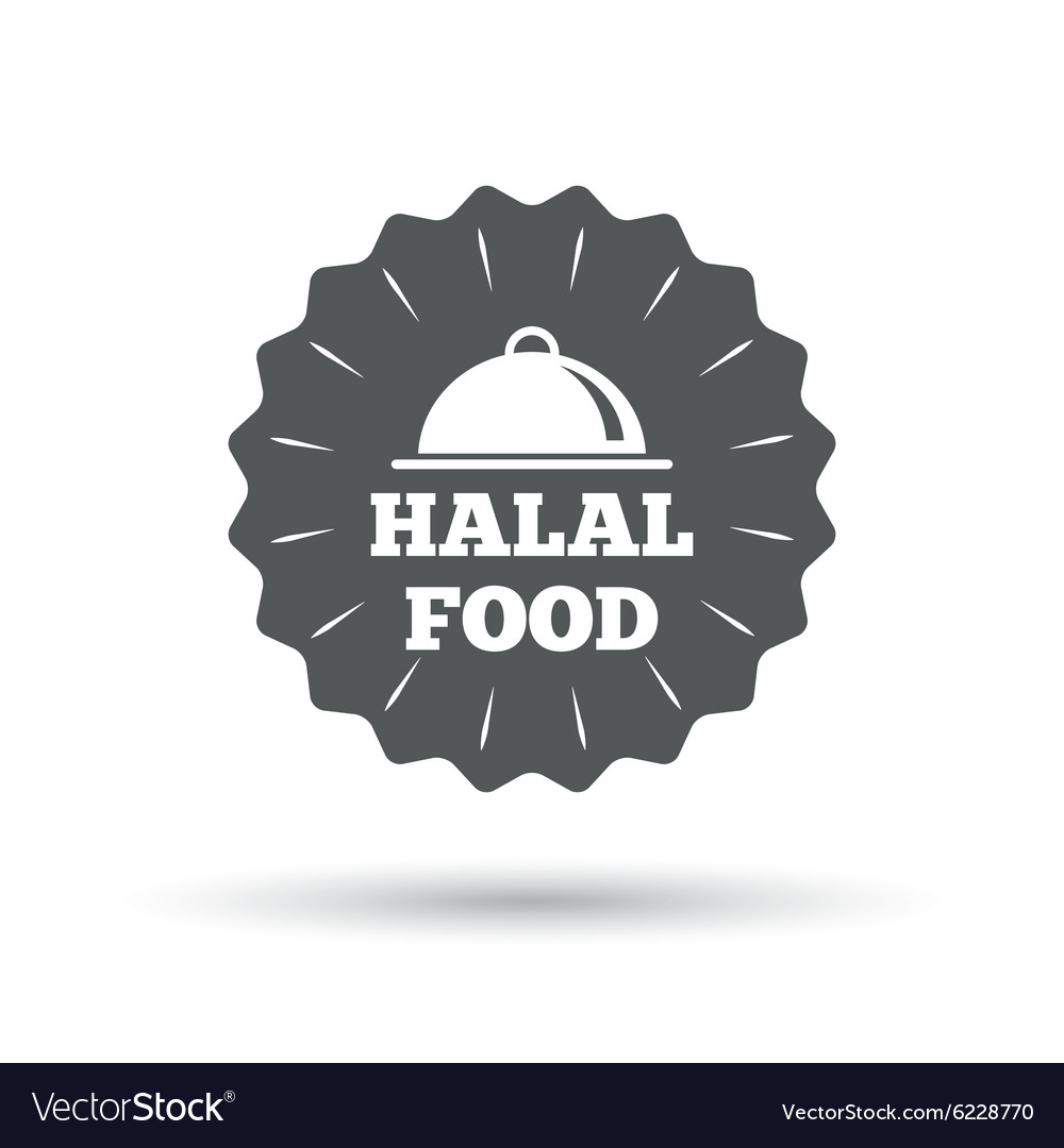 Halal food product sign icon natural