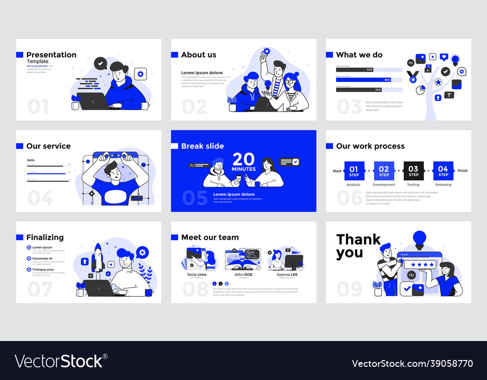 Infographics slide template design vector image Infographics slide template design