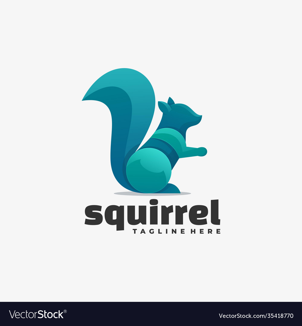 Logo squirrel gradient colorful style Royalty Free Vector