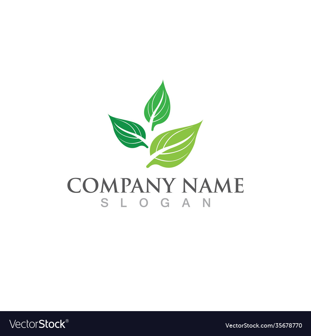 Logos green tree leaf ecology Royalty Free Vector Image