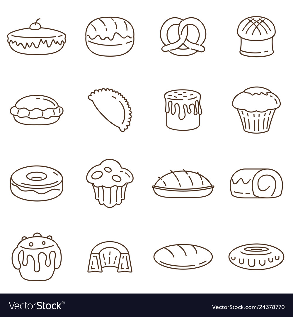 Outline collection bakery elements