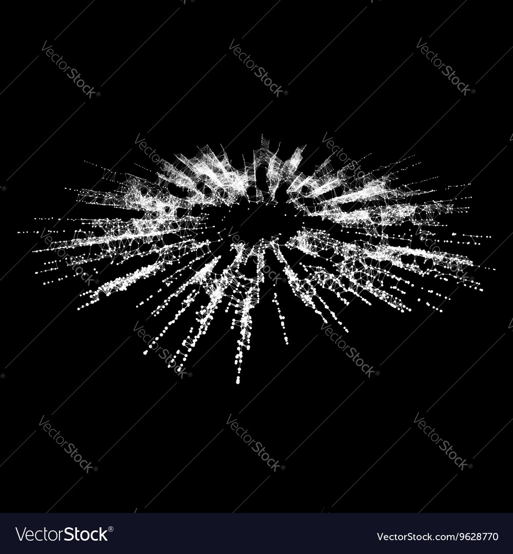 Point explode array with dynamic emitted particles