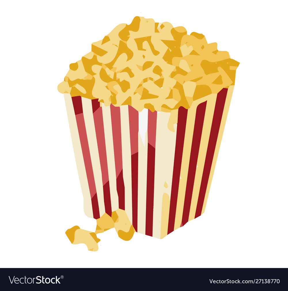 Popcorn on white background Royalty Free Vector Image