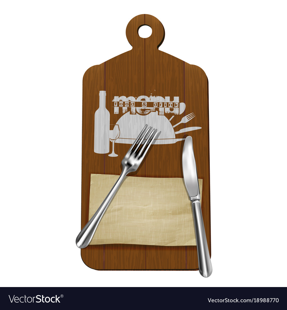 Restaurant menu template cutting boards and old