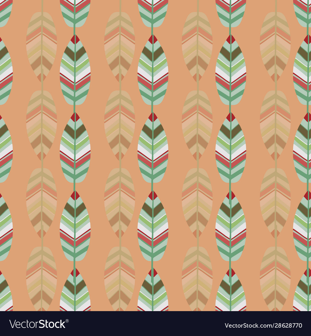 Seamless pattern background with feathers vector image Seamless pattern background with feathers