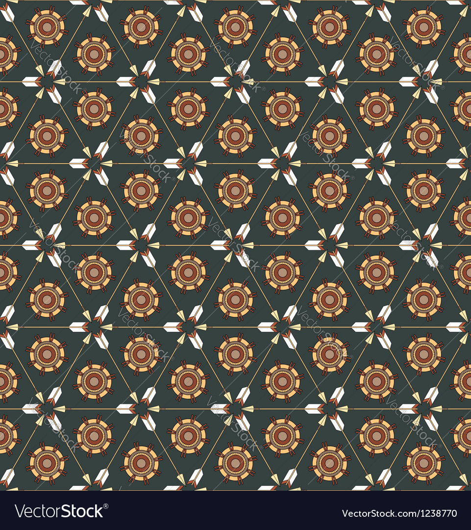 Seamless pattern with arrows and ethnic symbols