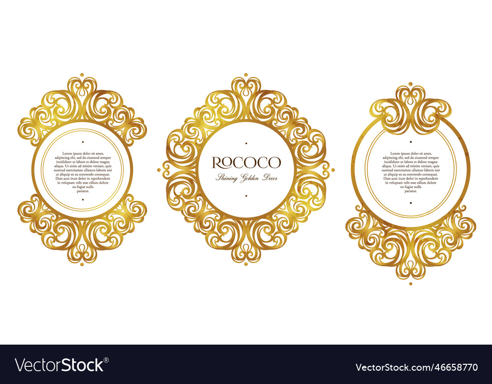 Set with golden frames and vignettes in victorian
