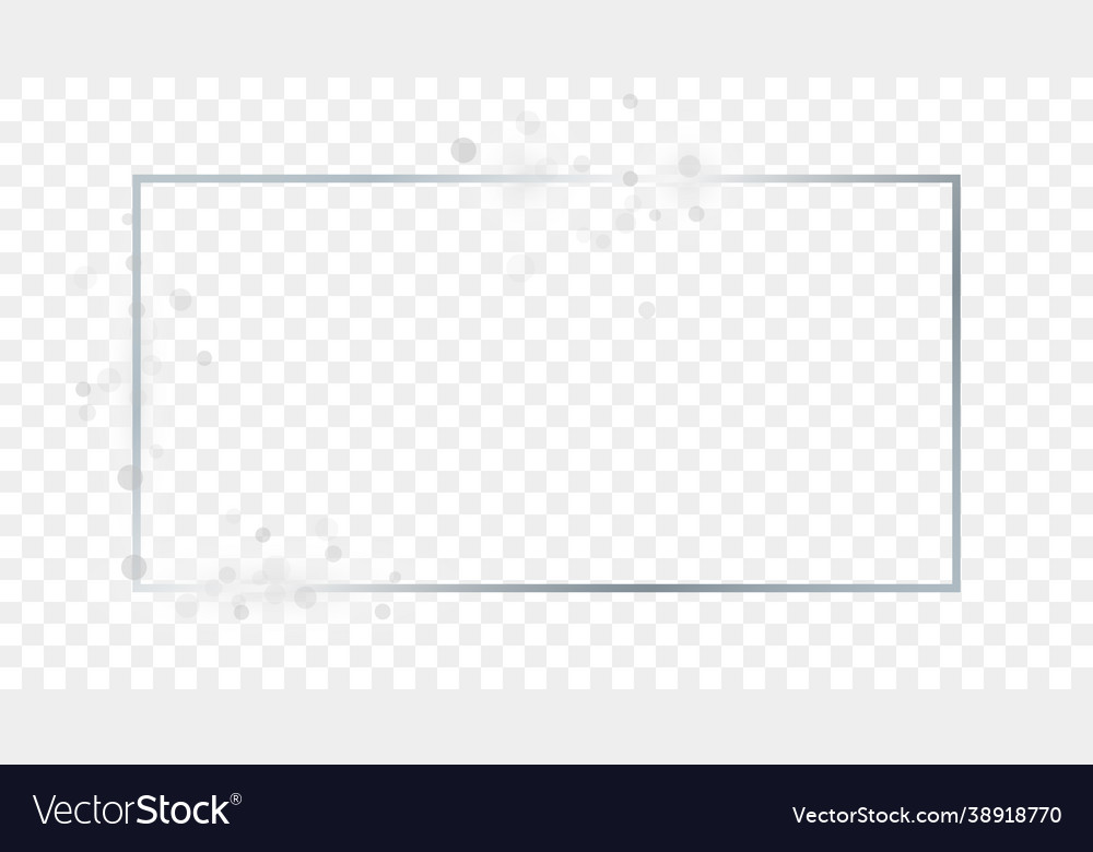 Silver glowing rectangular shape frame vector image Silver glowing rectangular shape frame