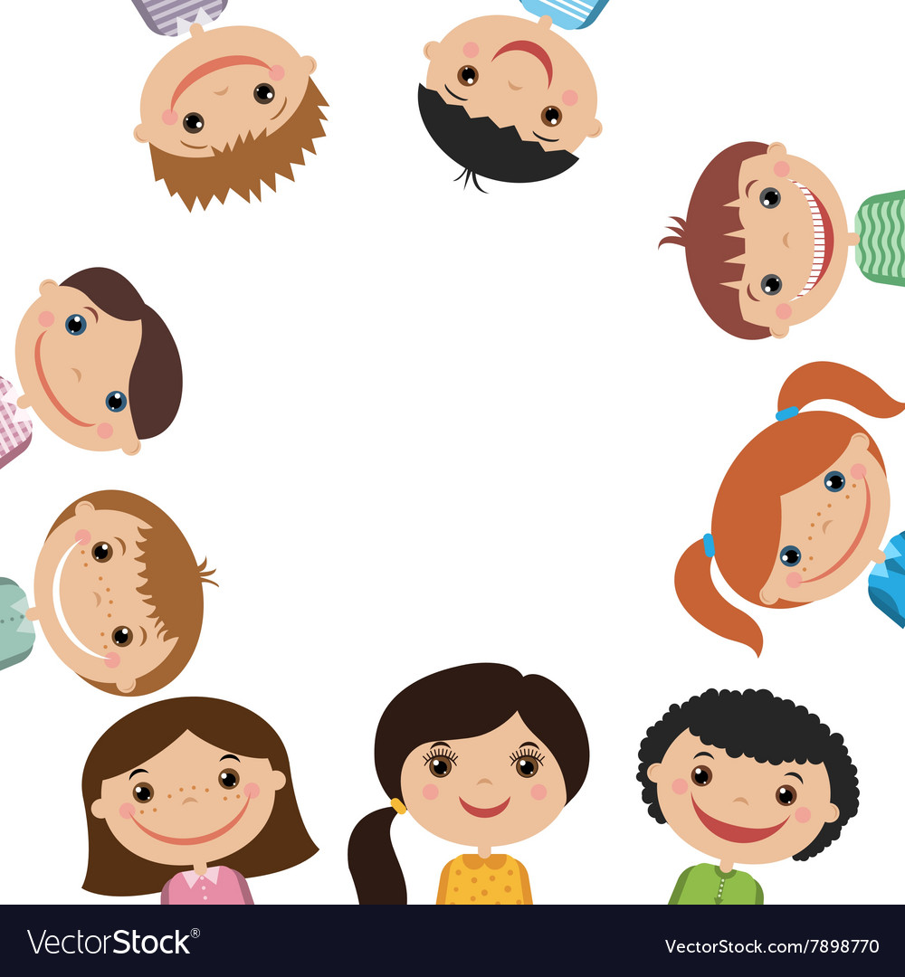 Smiling children flat style Royalty Free Vector Image