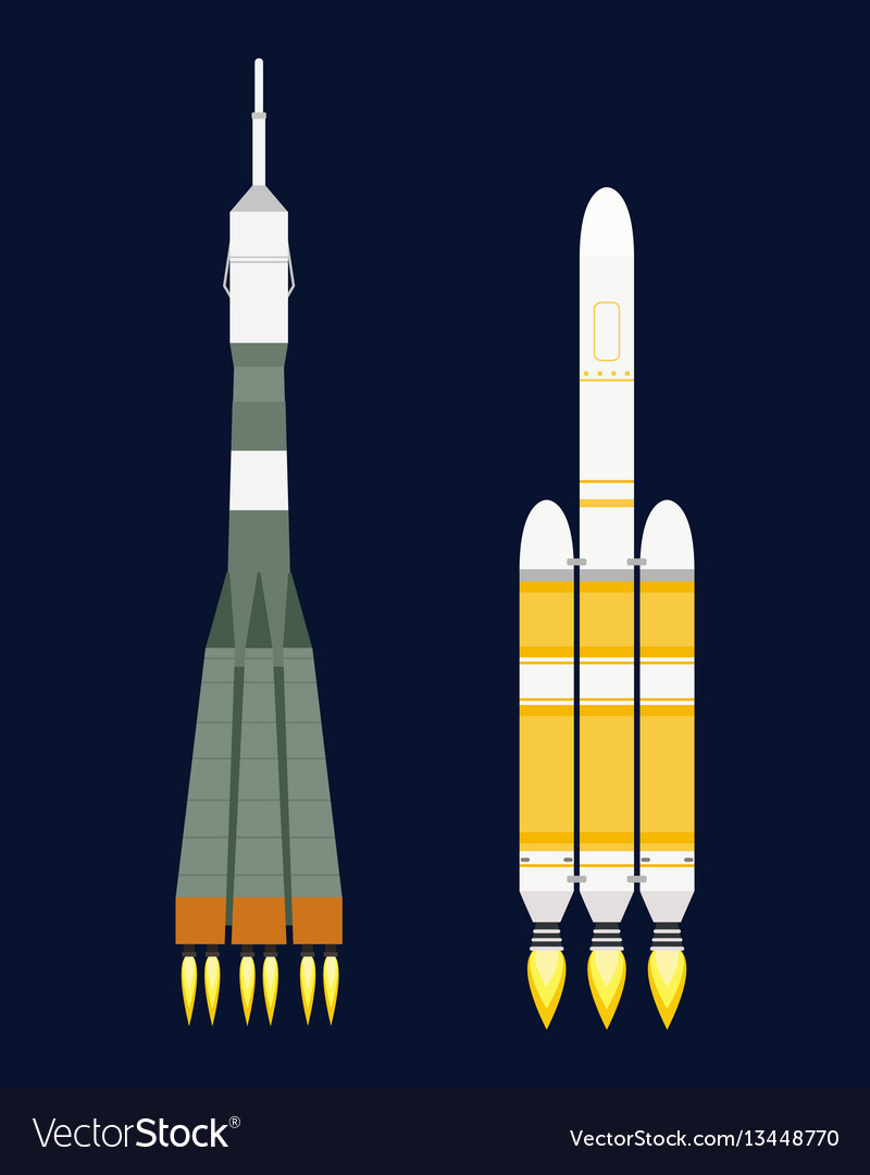 Technology ship rocket cartoon design for Vector Image