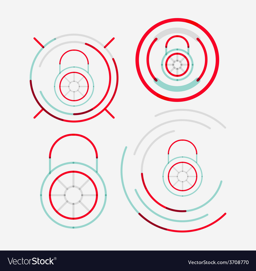 Thin line neat design logo set lock concepts
