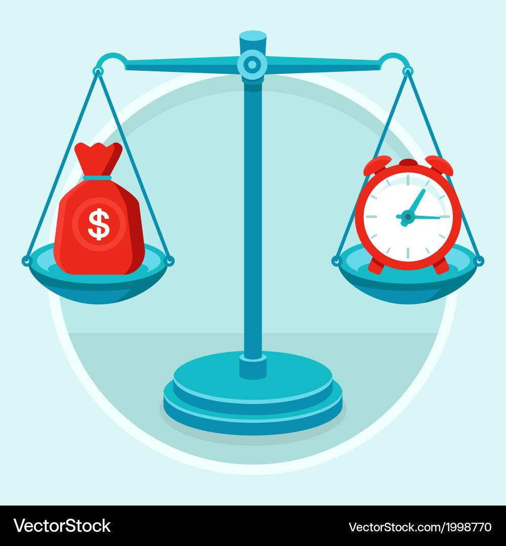 Time money concept Royalty Free Vector Image - VectorStock