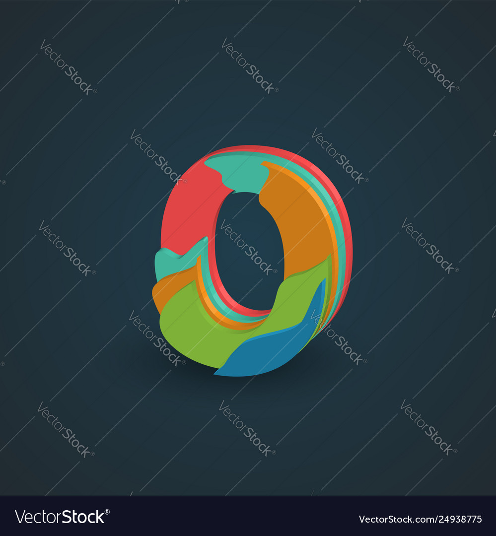 3d colorful layered character from a fontset vector image 3d colorful layered character from a fontset