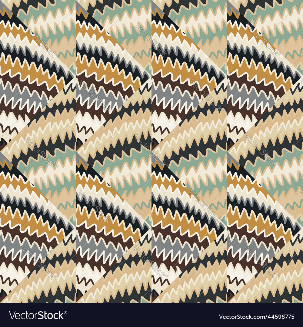 Abstract zig zag striped seamless pattern hand vector image Abstract zig zag striped seamless pattern hand