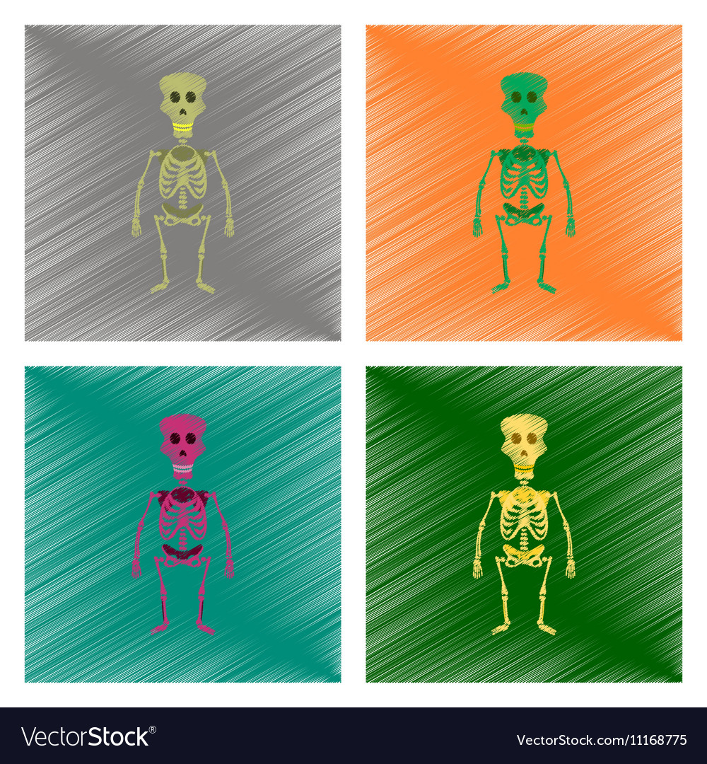 Assembly flat shading style icon skeleton